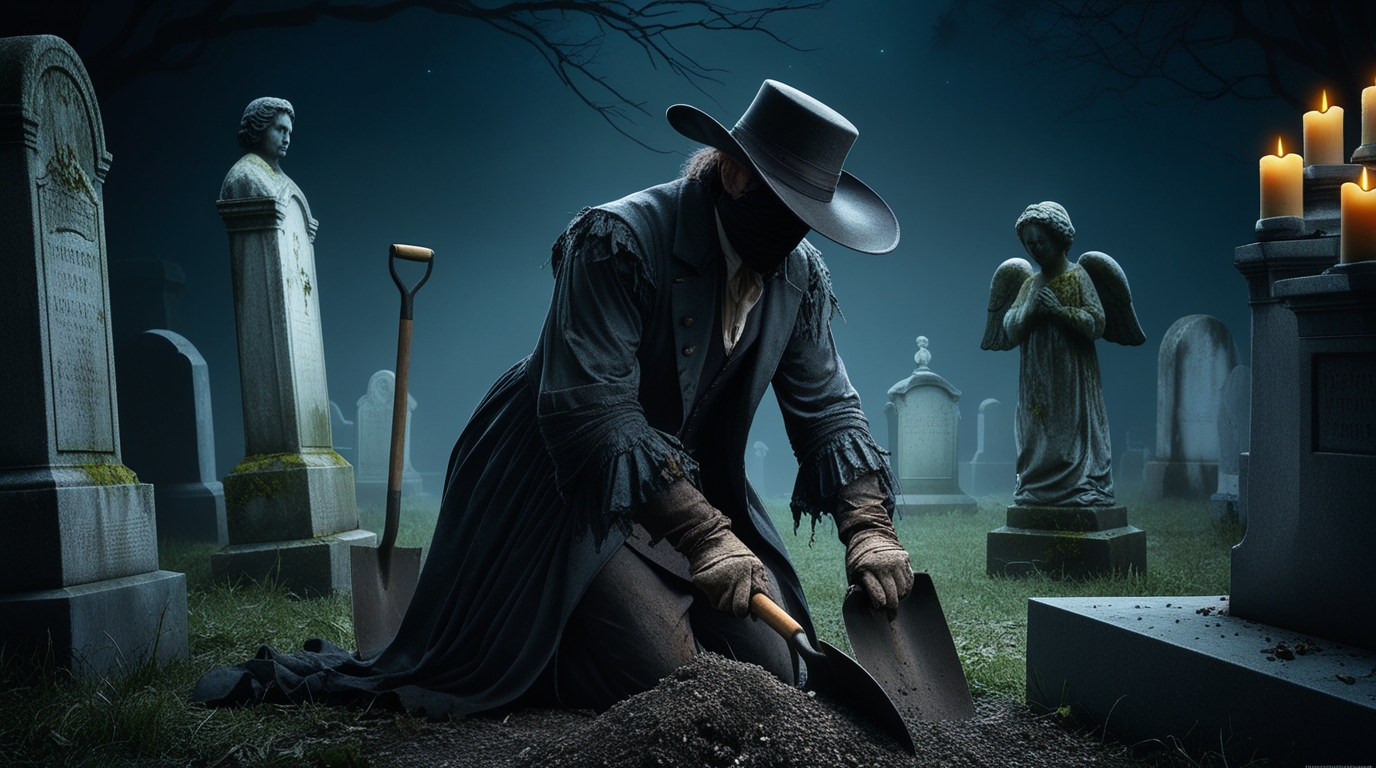 Leonardo_Phoenix_A_lone_bodysnatcher_shrouded_in_mystery_kneel_0